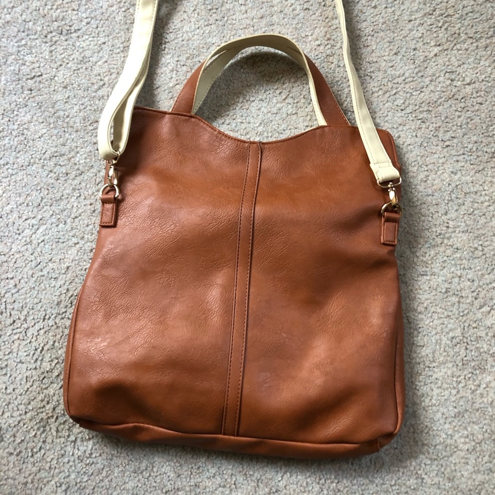 francescas reversible brown & white purse